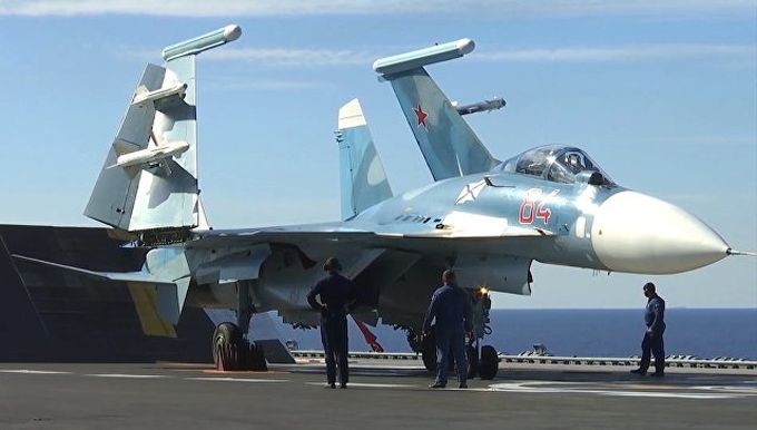 Минобороны РФ  сообщило об уничтожении не менее 30 боевиков при ударах Су-33 с «Адмирала Кузнецова»