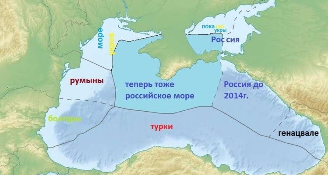 Карта акватории черного моря с прилегающими странами