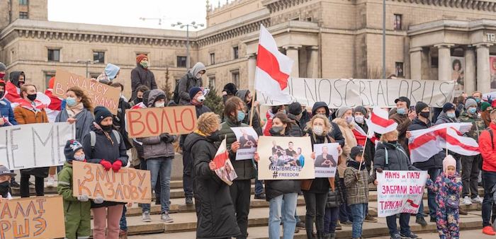 В Польше провели показные акции в поддержку белорусских путчистов