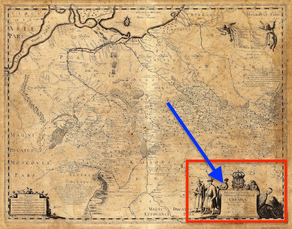 Украина на карте де Боплана, 1648 г.