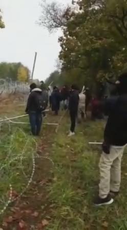 Польские пограничники гоняют мигрантов палками