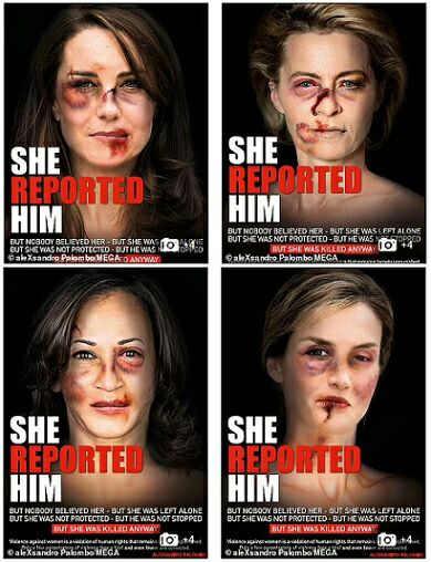 В Италии и Испании появились плакаты против домашнего насилия
