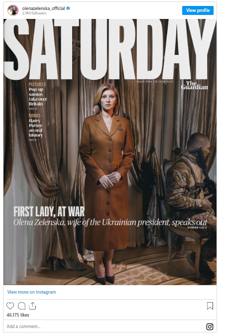 Жена Зеленского на обложке газеты Saturday