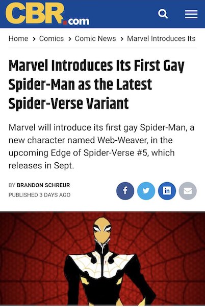 Marvel представляет своего первого Человека-паука-гея