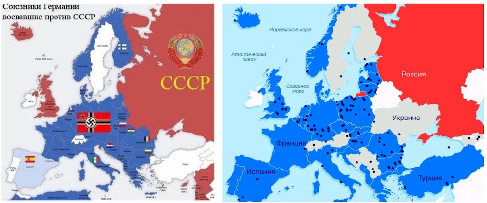 Карта нато и россии