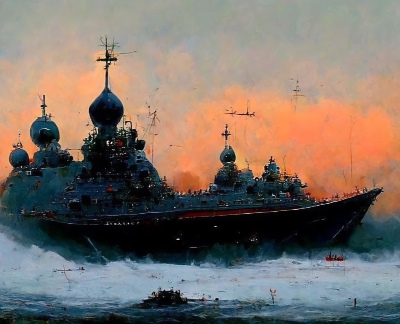 Нейросеть нарисовала Русский военный корабль