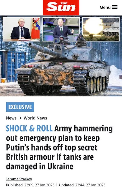 Великобритания опасается, что танки Challenger 2 могут попасть в руки российских военных