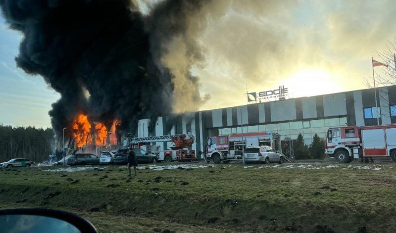 В Латвии горит американский завод по производству БПЛА