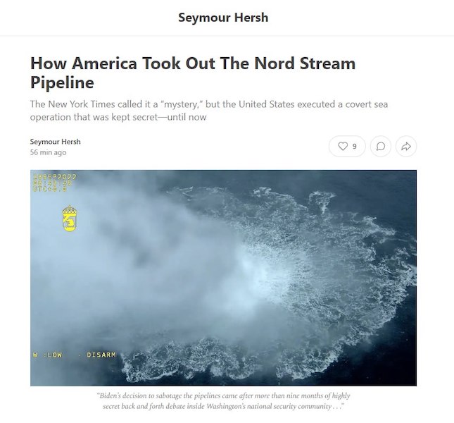 «Северные потоки» были взорваны американцами» — американский журналист