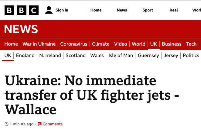 Лондон не будет «немедленно» передавать Украине авиацию