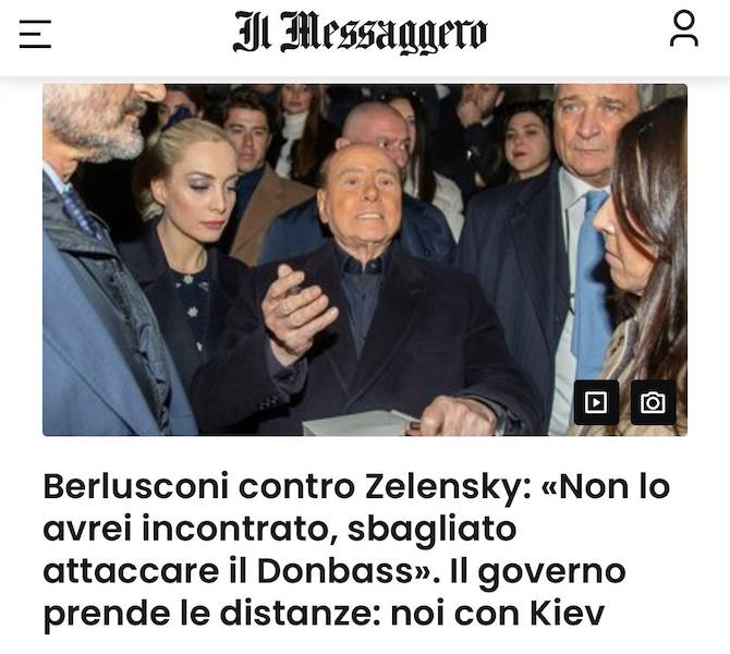 Берлускони против Зеленского: «Я бы не стал с ним встречаться, он напал на Донбасс»