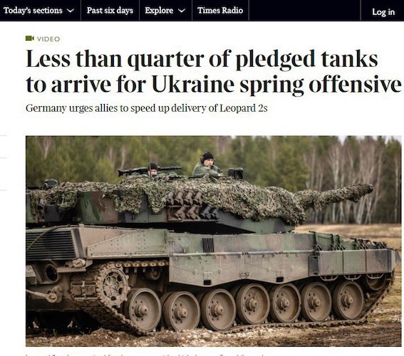 Киев к апрелю получит не более 50 танков - The Sunday Times