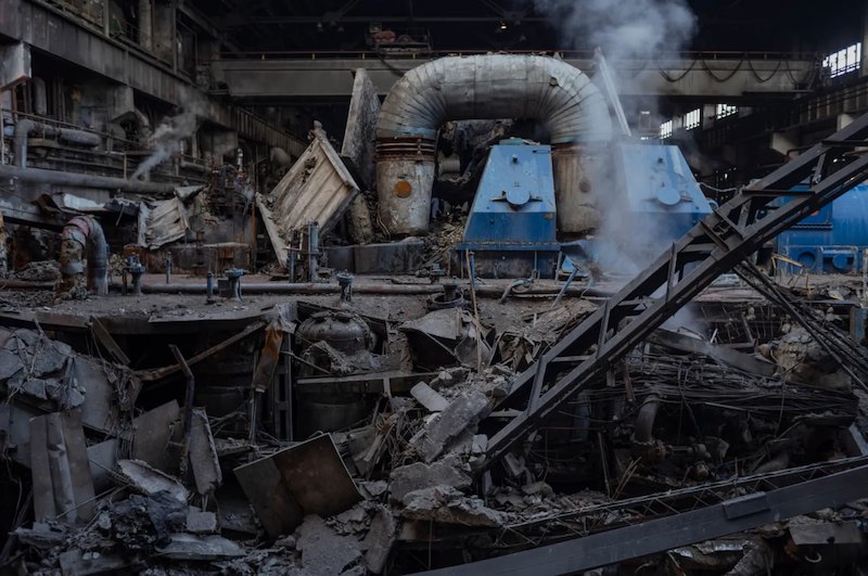 Уничтоженный энергоблок на одной из ТЭЦ Украины