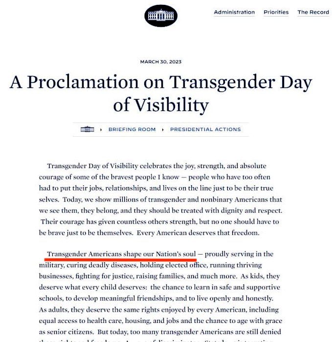 Байден: трансгендеры формируют душу американской нации