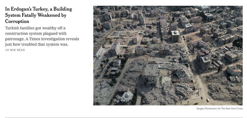 New York Times нашил виновного в катастрофичных последствиях землетрясения в Турции