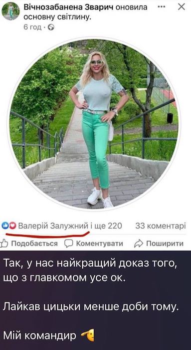 Украинцы доказывают здравие Залужного лайками в «Фейсбуке» 🤡