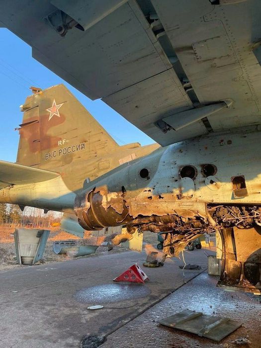 Повреждённый вчера Су-25 дотянул до аэродрома в Мелитополе