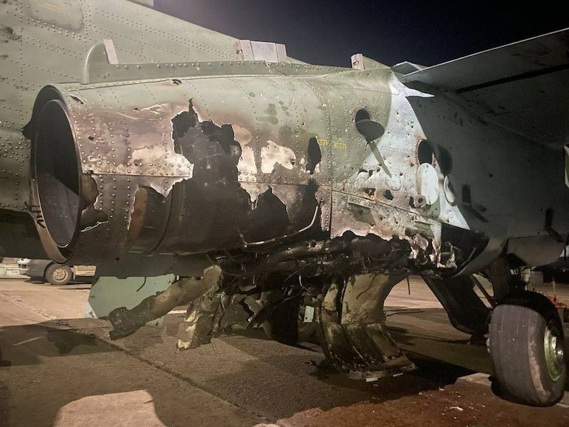 Повреждённый вчера Су-25 дотянул до аэродрома в Мелитополе