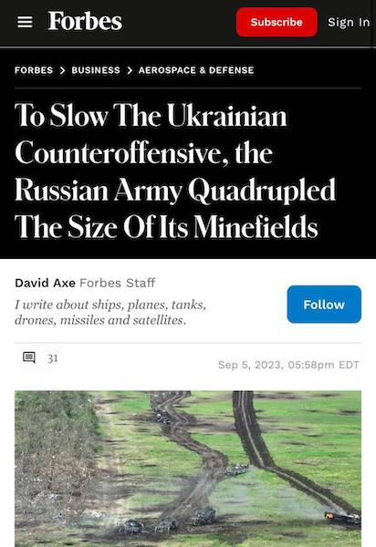 Forbes считает плотность русских минных полей
