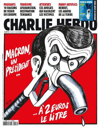 Макрон, президент по 2 евро за литр - Charlie Hebdo