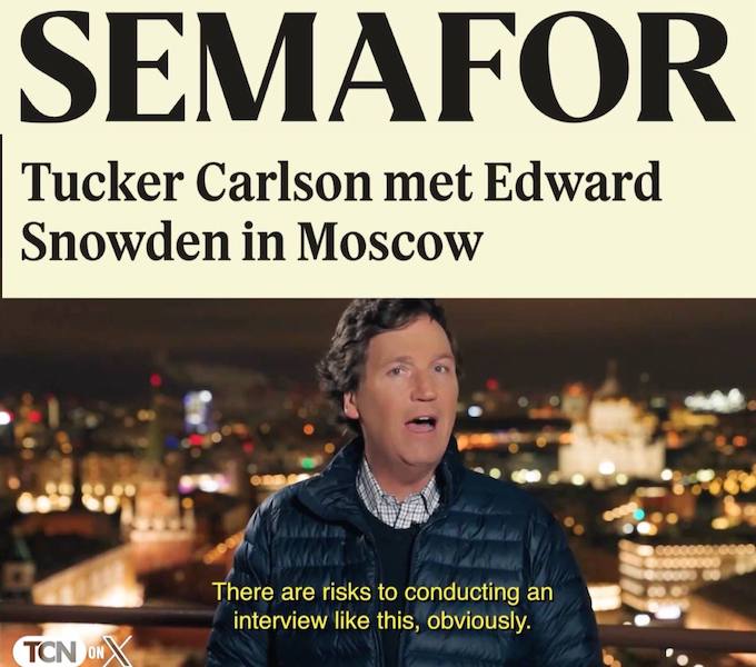 Такер Карлсон встречался с Эдвардом Сноуденом в Москве