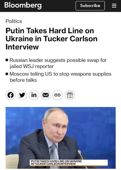 Интервью с Владимиром Путиным вызвало большой интерес в мире