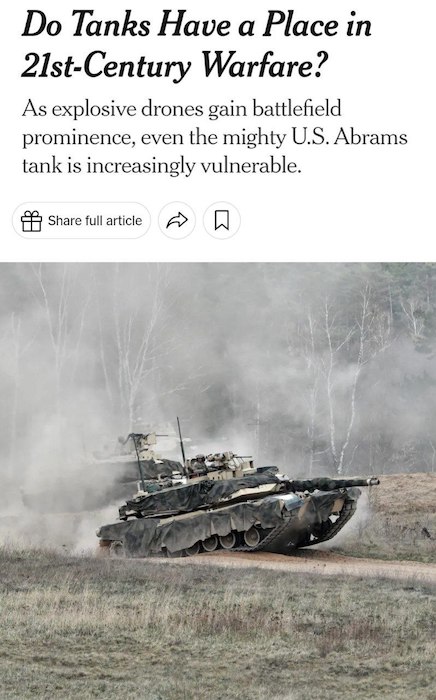 Западные танки оказались бесполезны из-за дешевых российских дронов — New York Times