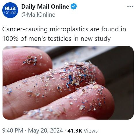 В 100% мужских тестикул нашли микропластик, вызывающий онкологию