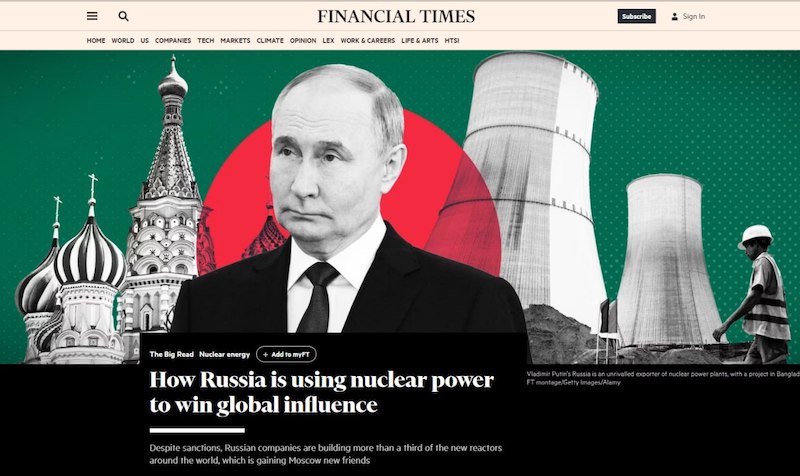 Треть всех ядерных реакторов мира строит Россия — Financial Times