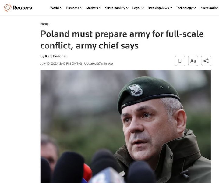 Польша должна подготовить армию к полномасштабному конфликту – начальник штаба