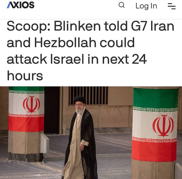 Иран может атаковать Израиль в ближайшие 24 часа - Блинкен