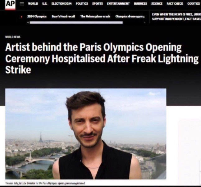 В постановщика шоу на открытии парижской Олимпиады ударила молния