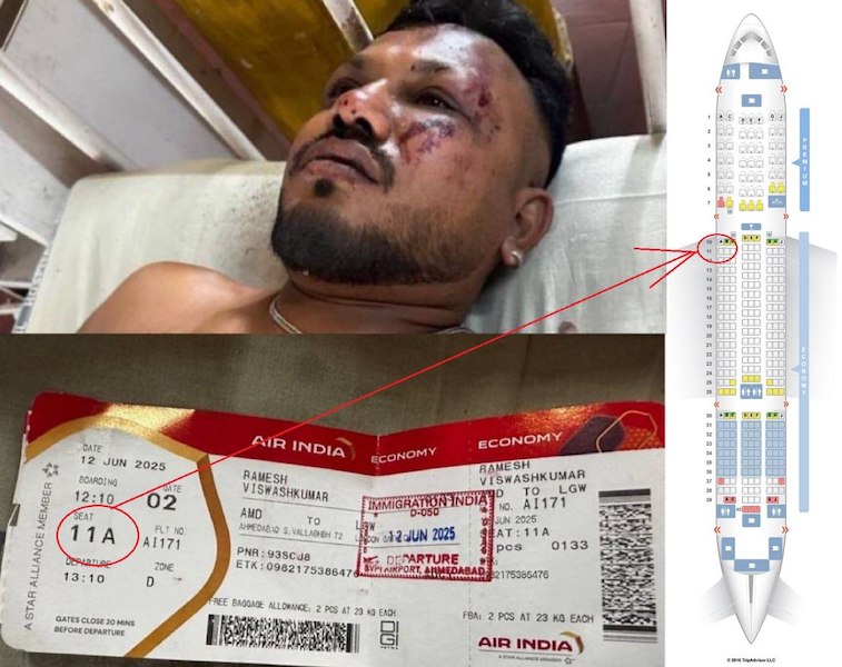 Момент крушения пассажирского самолета Air India