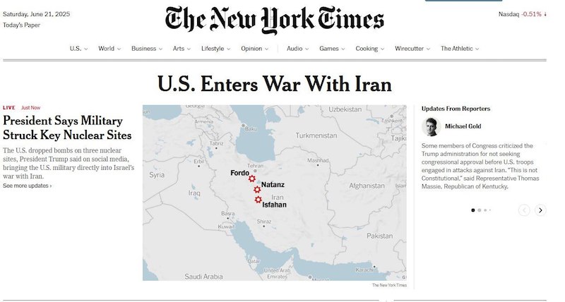 США вступают в войну с Ираном - The New York Times США вступают в войну с Ираном - The New York Times