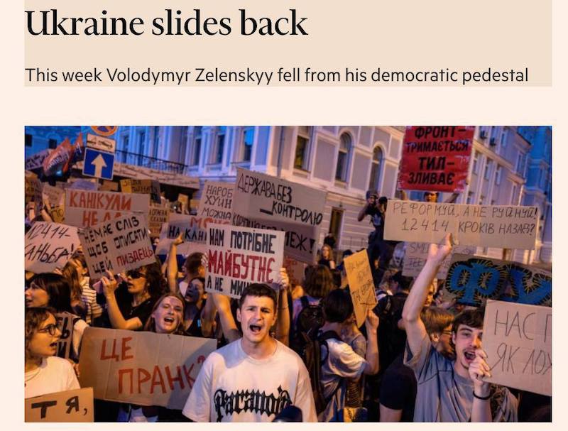 Зеленский пал с демократического пьедестала — Financial Times Зеленский пал с демократического пьедестала — Financial Times