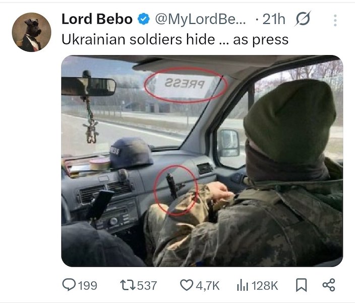 ВСУшники прячутся под табличкой «Пресса»