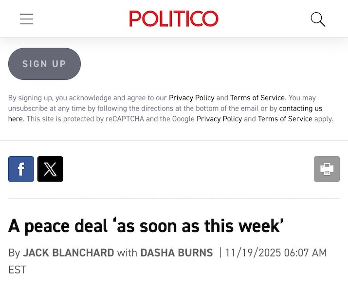 Peace deal           - Politico