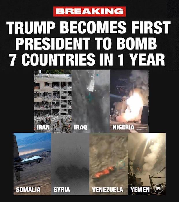 Трамп стал рекордсменом по бомбардировкам других стран