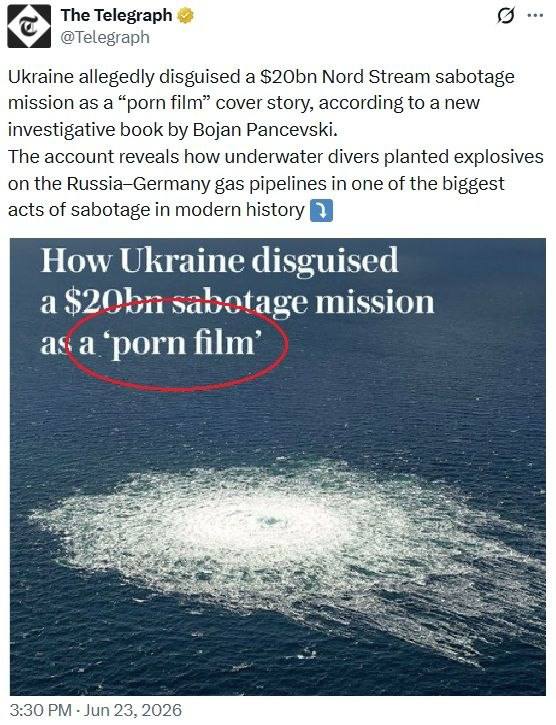 Взрыв на СП-2 украинцы прикрывали съёмками порнофильма