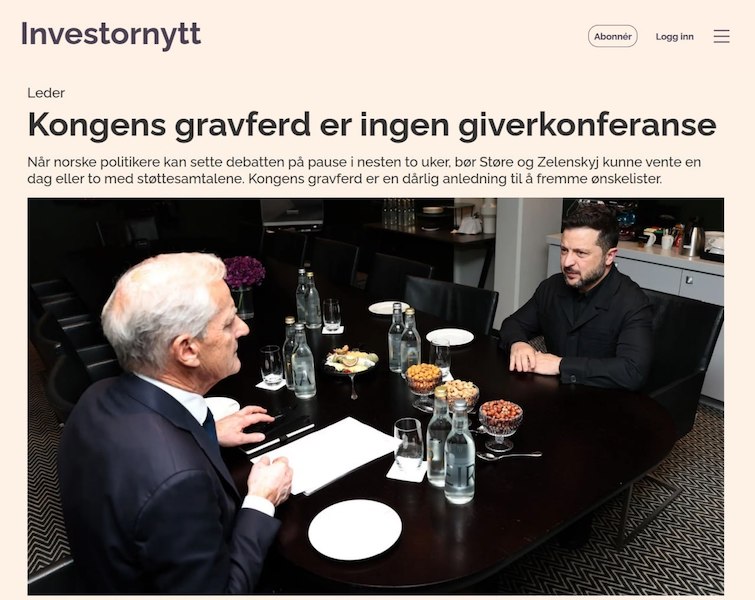 Investornytt: ��������� ������� ����� � �������� ������������ ����� � ������ ���