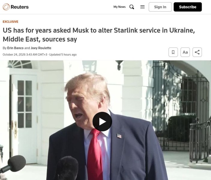 Reuters: ����� ��� ����������� SpaceX � Starlink ��� ���� ������� �������� ���